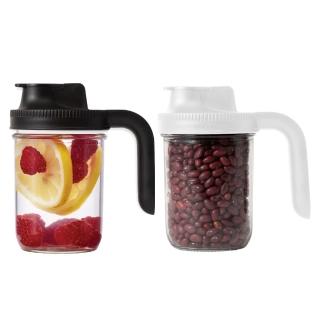 【美國Ball組合】Jarware x Ball 寬口握柄/無柄玻璃梅森罐950ml(32oz玻璃瓶+蓋子)