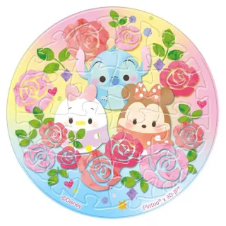 【HUNDRED PICTURES 百耘圖】Disney Ufufy-水果花卉系列-玫瑰拼圖磁鐵16片-透明-圓(迪士尼)