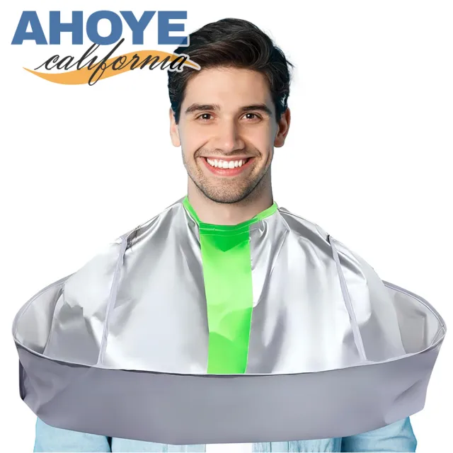 【AHOYE】立體可折疊防水理髮圍布(剪髮圍 染髮布 理容巾 理髮圍巾)