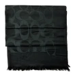 【COACH】新款大C LOGO羊毛混桑蠶絲巾圍巾(黑)