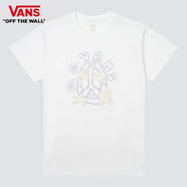 【VANS 官方旗艦】Doodle Peace 女款白色短袖T恤