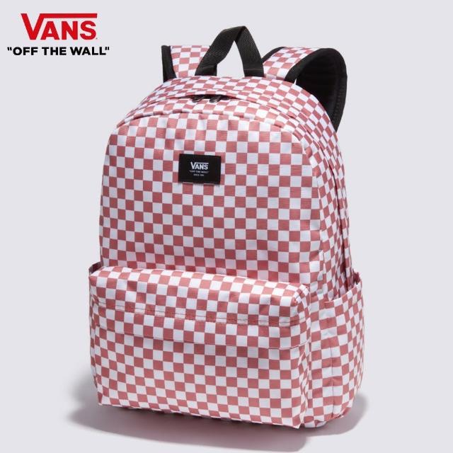 【VANS 官方旗艦】Old Skool Checker 男女款玫瑰色棋盤格後背包