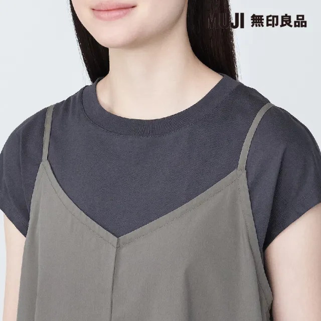 【MUJI 無印良品】女棉混不易起皺平織布細肩帶洋裝(共3色)