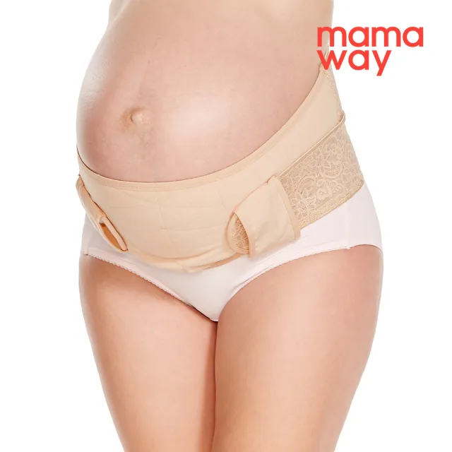 【mamaway 媽媽餵】NEW 孕期蕾絲護膚機能托腹帶