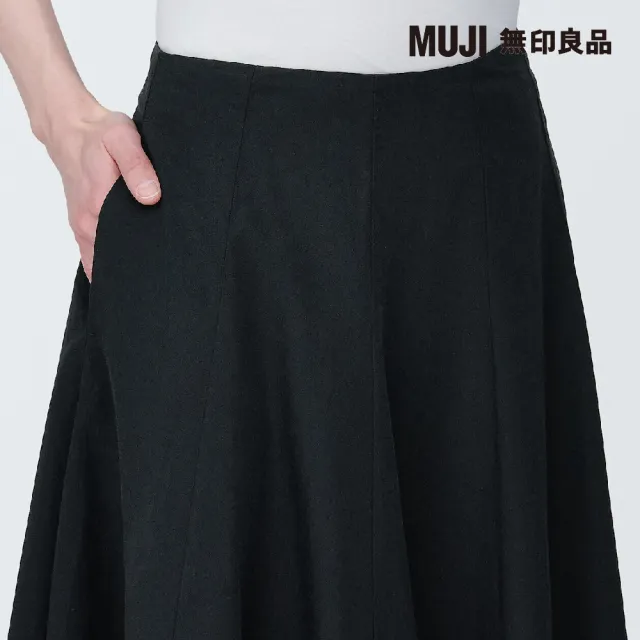 【MUJI 無印良品】女有機棉涼感平織布寬擺裙(共3色)