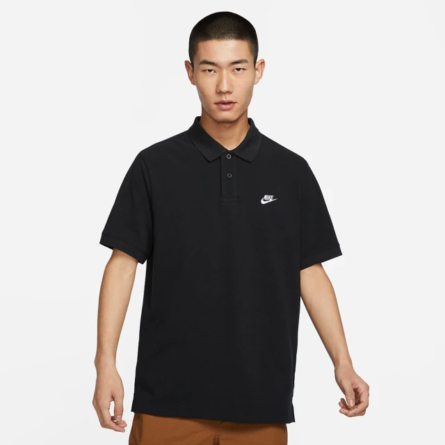 NIKE 耐吉 上衣 男款 短袖上衣 運動 Polo 衫 AS M NK CLUB SS POLO PIQUE 黑 FN3895-010