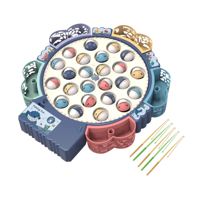 【JoyNa】電動旋轉磁性釣魚玩具(釣魚玩具/釣魚盤/親子互動/益智玩具/專注力訓練)