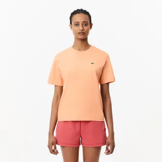 【LACOSTE】女裝-寬鬆版型輕質短袖T恤(橘色)