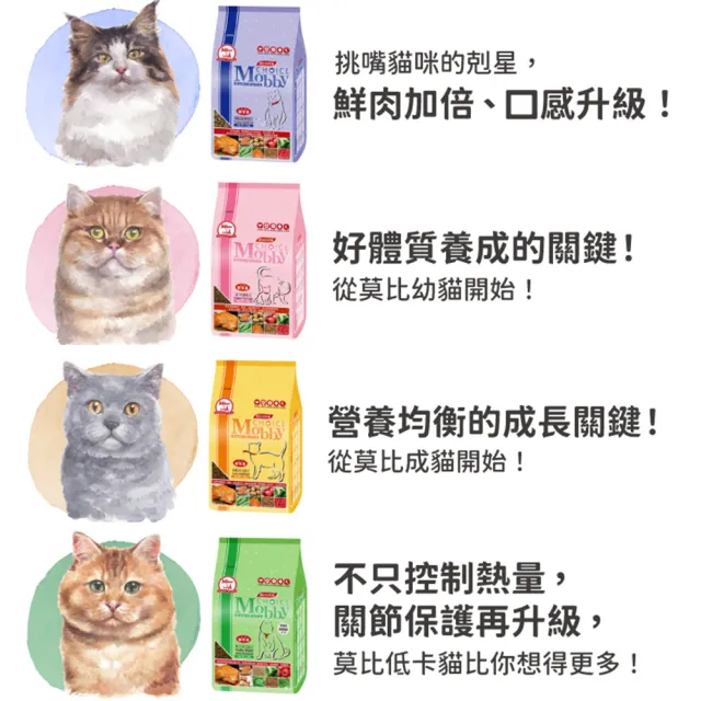 【Mobby 莫比】莫比自然食 雞肉米1.5kg 化毛成貓/挑嘴成貓/低卡貓/幼母貓(1.5kg 莫比貓)
