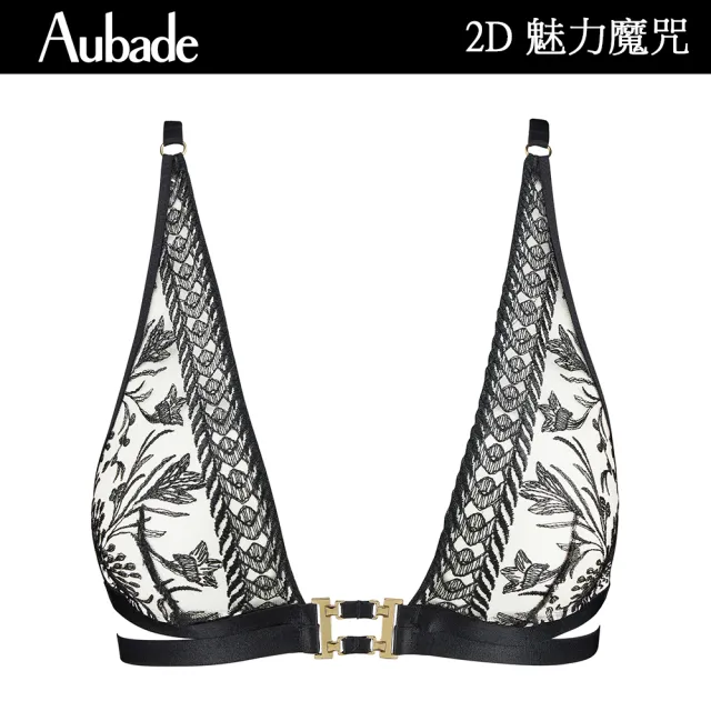 【Aubade】魅力魔咒繡無鋼圈刺蕾絲無襯內衣 性感內衣 法國進口 女內衣(2D-黑)