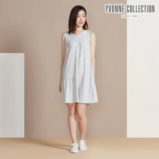 【YVONNE 以旺傢飾】網路限定 機能花紗無袖洋裝(寧靜灰)