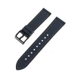 【Watchband】20.22 mm / 各品牌通用 經典復刻 黑鋼扣 外層真皮 內層橡膠錶帶(黑/白/深藍/棕色)