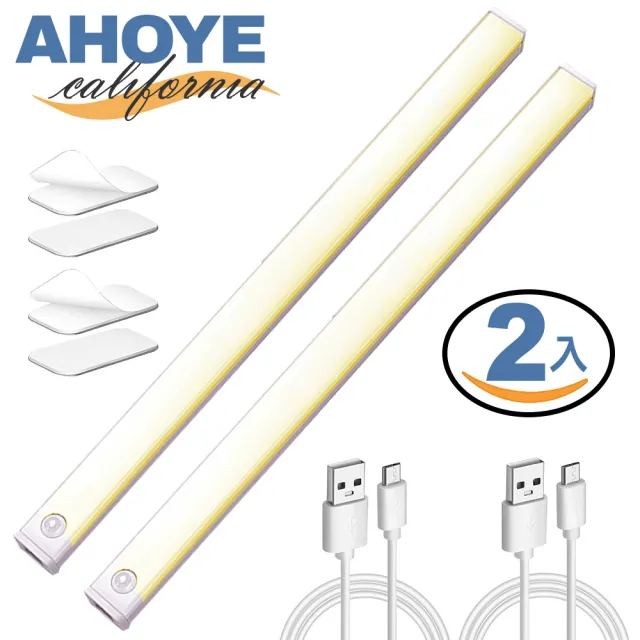 【AHOYE】可調光感應式櫥櫃燈 2入(感應燈 玄關燈 衣櫥燈 樓梯燈)