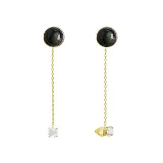 【Olivia Yao Jewellery】避邪正氣黑曜石吸磁耳環 夾式耳環 針式耳環(:SPACE COLLECTION)