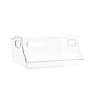 【Dagebeno荷生活】PET透明材質上開口簡約收納盒 廚房浴室書桌客廳整理盒(平口款小號1入)