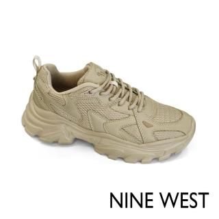 【NINE WEST】超輕量真皮厚底老爹鞋-深卡其(10226)