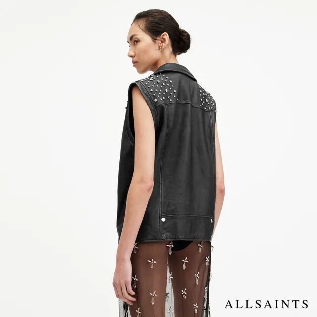 【ALLSAINTS】BILLIE 寬鬆腰帶羊皮背心皮衣 W002LA(寬鬆版型)