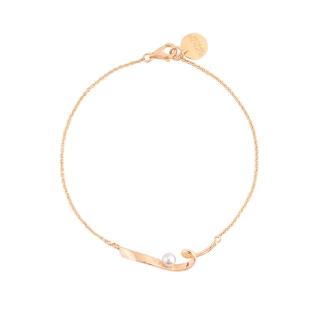 【Olivia Yao Jewellery】18K 蔓曲愛戀珍珠玫瑰金手鍊 925純銀手鍊(Mini Collection)
