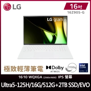 【LG 樂金】特仕版 16吋Ultra5 EVO輕薄AI筆電(16Z90S-G.AA54C2/Ultra5-125H/16G/512G+2TB SSD/W11)
