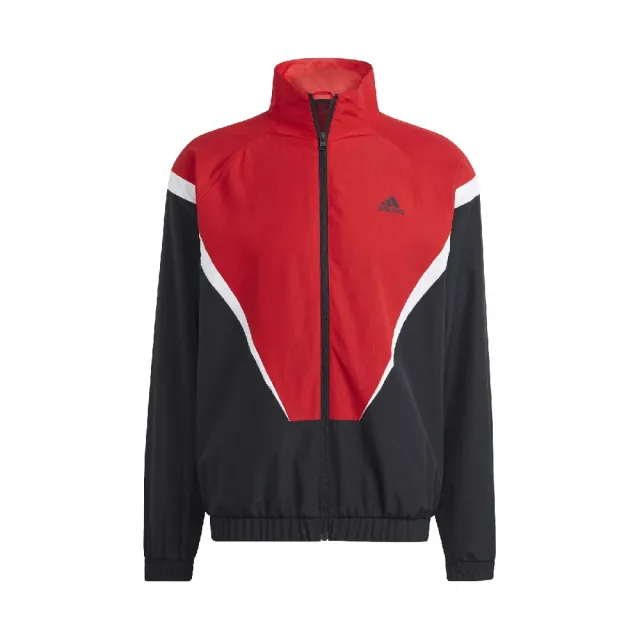 【adidas 愛迪達】套裝 Sportswear Woven Track Suit 男款 紅 黑 運動套裝 愛迪達(IJ6073)