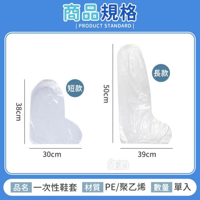 【Finger Pop 指選好物】一次性雨鞋套-20入 免運費(拋棄鞋套 臨時鞋套  防水鞋套 透明鞋套)