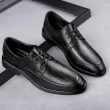 【ANSEL】真皮皮鞋 鱷魚皮鞋/全真皮典雅紳士鱷魚皮紋設計商務皮鞋-男鞋(黑)