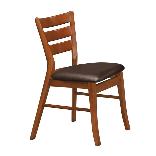 BODEN 普尼咖啡色皮革實木餐椅/單椅/休閒椅/洽談椅/商業椅