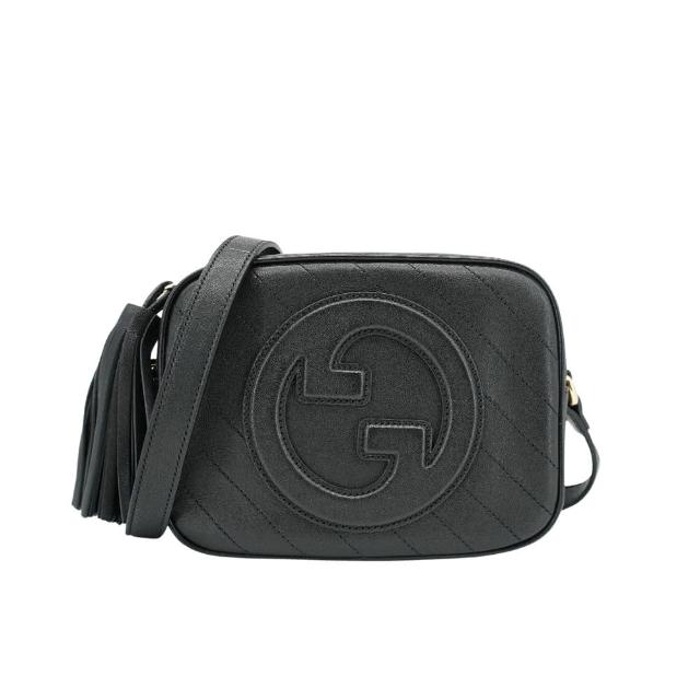 【GUCCI 古馳】Blondie 牛皮相機斜背包(742360-黑)