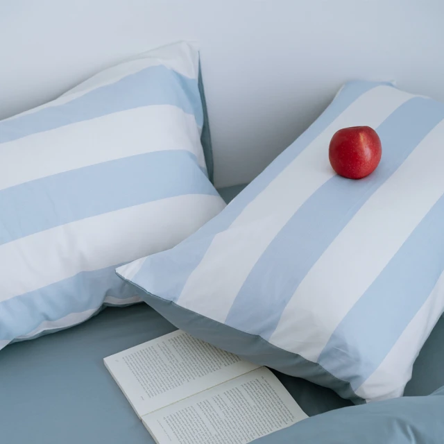 翔仔居家 100%精梳純棉 床包+枕套-3件組-藍調(雙人)