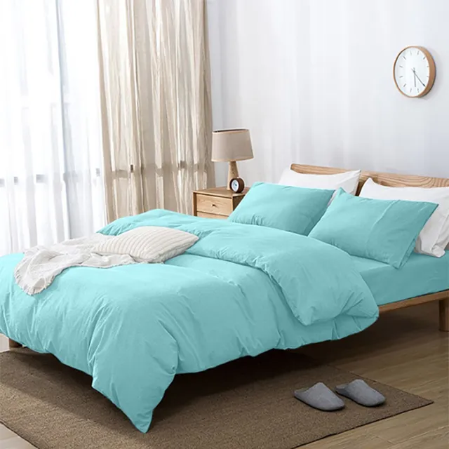 【Blue Cat 藍貓】台灣製 素色床包/單人/雙人/加大/特大/床包組 被套 四件組 床單 棉被 素色床包 床包組