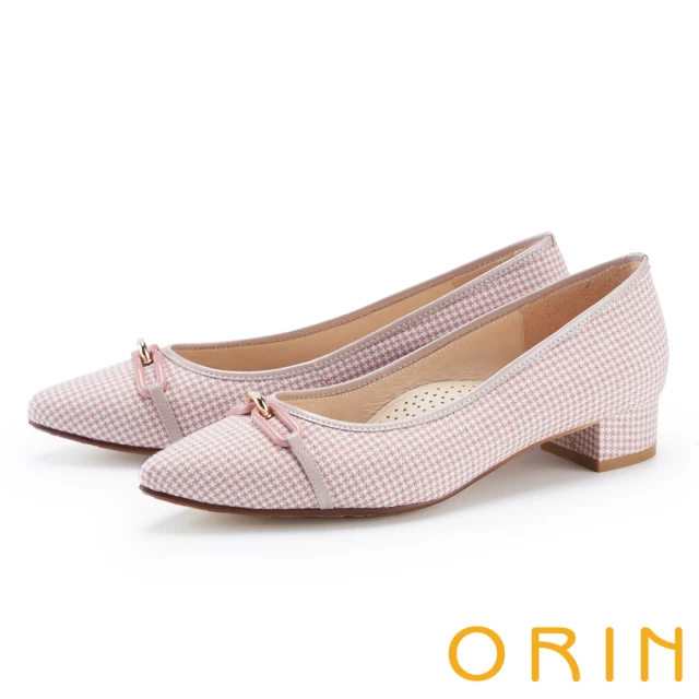 ORIN 質感造型飾釦真皮尖頭高跟鞋(白色)優惠推薦