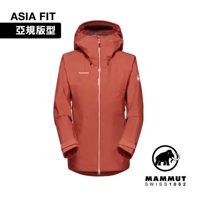 【Mammut 長毛象官方直營】Crater IV HS Hooded Jkt AF GTX防風防水連帽外套 女款 磚紅 #1010-30770