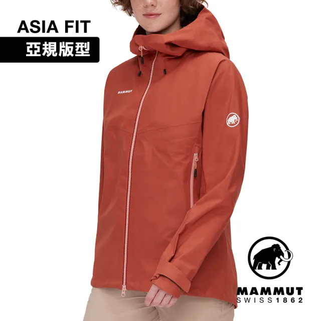 【Mammut 長毛象官方直營】Crater IV HS Hooded Jkt AF GTX防風防水連帽外套 女款 磚紅 #1010-30770
