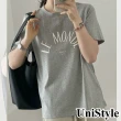 【UniStyle】短袖休閒T恤 韓版LEM字母印花上衣 女 UP1632(花灰)