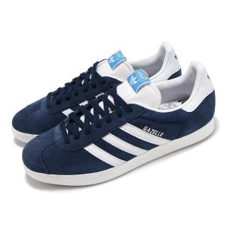 【adidas 愛迪達】休閒鞋 Gazelle 男鞋 女鞋 深藍 白 復古 麂皮 三葉草 愛迪達(IG6212)
