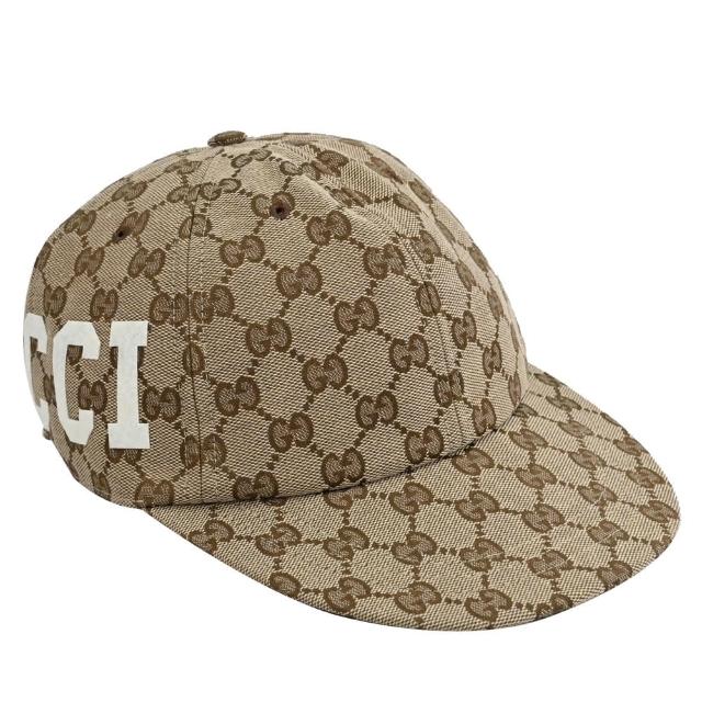 【GUCCI 古馳】經典雙G緹花LOGO鬆緊款時尚帽遮陽帽棒球帽(駝/棕)