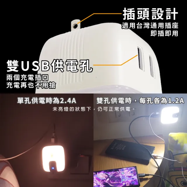 【明沛】紅外線感應燈+USB供電器(觸摸式開關-亮度可調-床邊燈-小夜燈-感應燈-白光 黃光可選擇-MP5722)