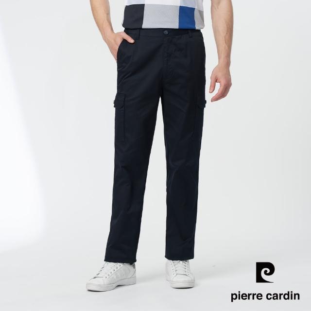 【pierre cardin 皮爾卡登】商務休閒 男款 彈性平口鬆緊側邊貼袋休閒長褲-丈青色(5247871-38)