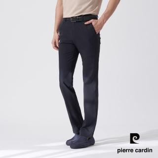 【pierre cardin 皮爾卡登】商務休閒 男款 彈性平口休閒長褲-丈青色(5247876-38)