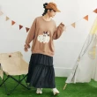 【Dailo】森林小狐狸假兩件長袖洋裝(綠 咖)