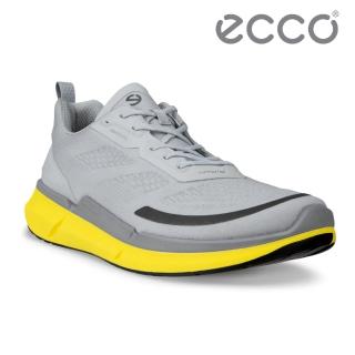 【ecco】BIOM 2.2 M 健步透氣輕盈休閒運動鞋 男鞋(水泥灰/金黃色 83075460925)