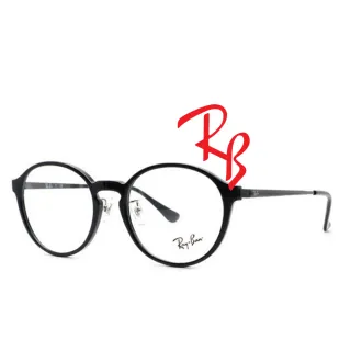 【RayBan 雷朋】復古圓框金屬鏡臂 舒適可調鼻墊設計 RB7178D 5725 黑 公司貨