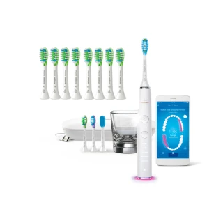 【Philips 飛利浦】Sonicare  鑽白極淨智能鑽石音波震動牙刷/電動牙刷-晶鑽白HX9924/02