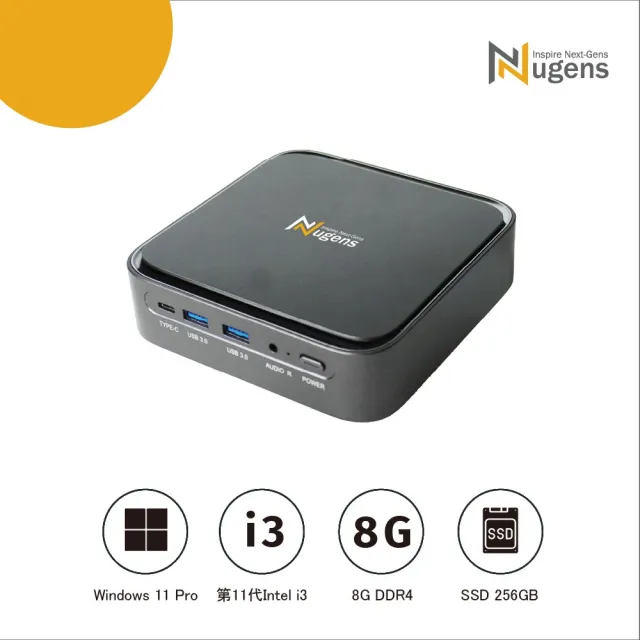 【Nugens 捷視科技】i3迷你電腦(i3-1115G4/8G/256G SSD/W11P)