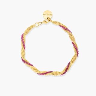 【Olivia Yao Jewellery】十周年紀念款 天然紅寶石 麻花手鍊(Adamas Collection/特殊金工工藝)