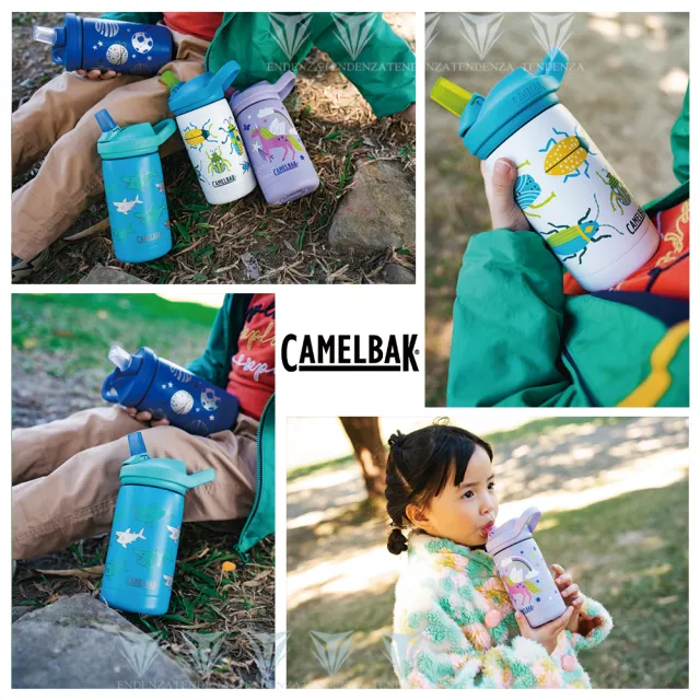 【CAMELBAK】350ml eddy+ kids兒童吸管不鏽鋼保溫/保冰瓶(公司貨/全新霧面瓶身/保溫/保冰/防塵蓋)