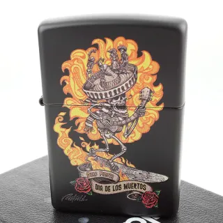 【Zippo】美系~Dia de los Muertos-亡靈節骷髏圖案設計打火機