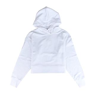 【CANADA GOOSE】Muskoka橡膠字母logo圓領落肩長袖純棉連帽T恤(白/女款)