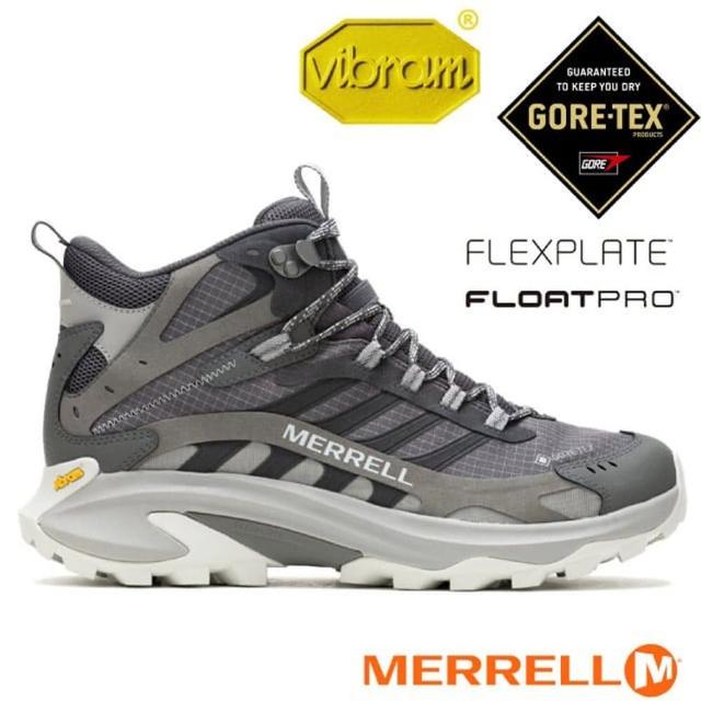 【MERRELL】男 MOAB SPEED 2 MID GORE-TEX 多功能防水透氣中筒登山健行鞋(ML037503 熔岩灰)