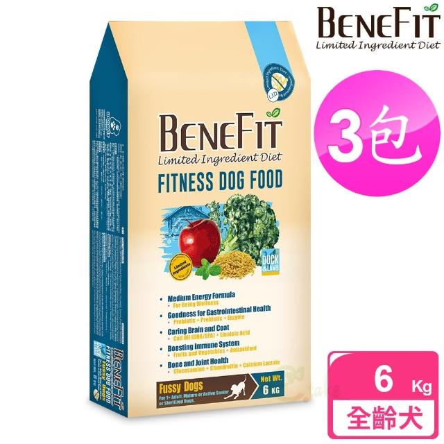 【BENEFIT 斑尼菲】3包箱購 活力犬 6kg 鴨肉羊肉配方(全齡犬 狗飼料  寵物飼料)